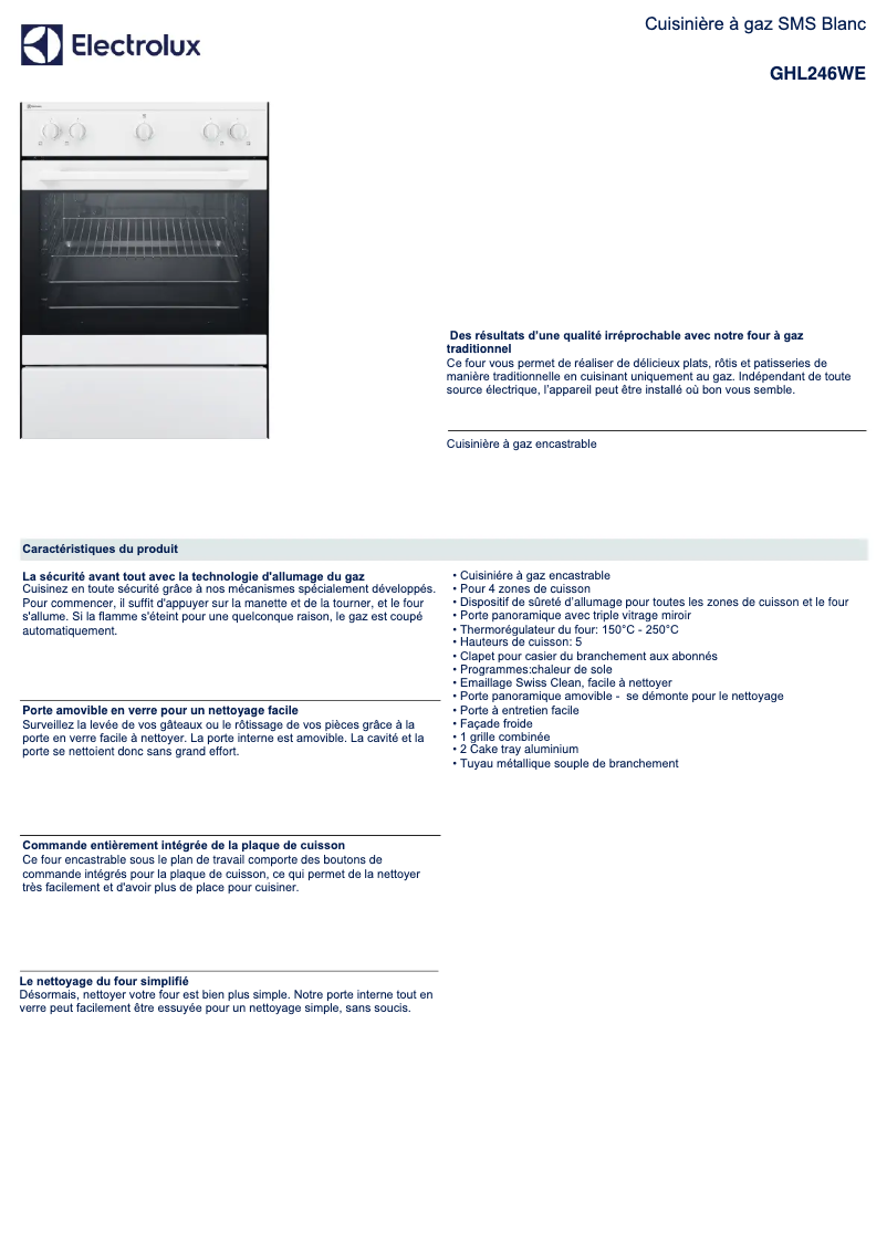 First page image of the manual for GHL246WE