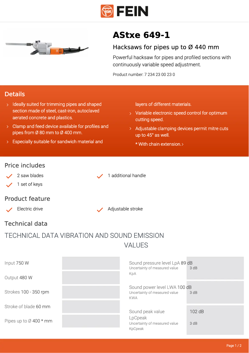 First page image of the manual for AStxe 649-1