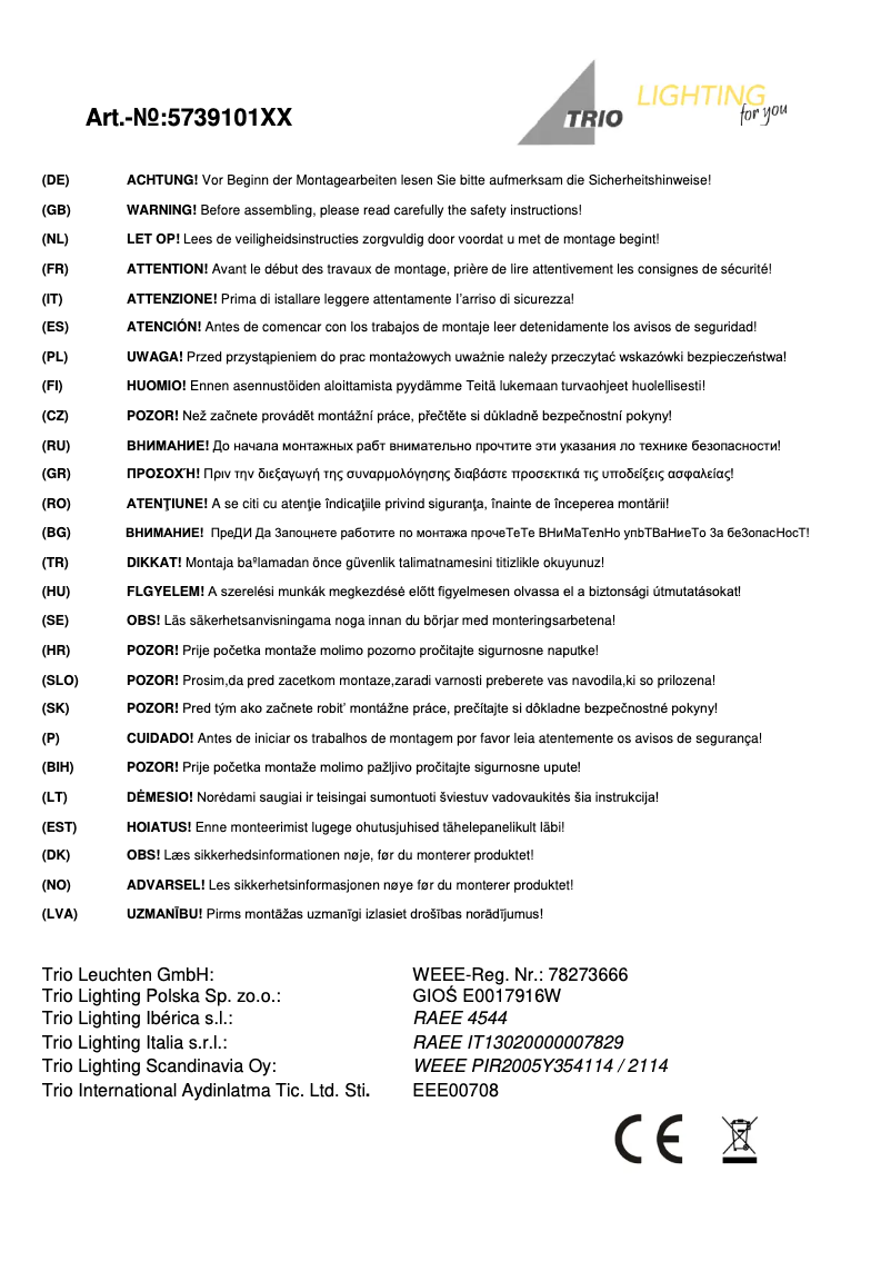 First page image of the manual for Polly 573910102
