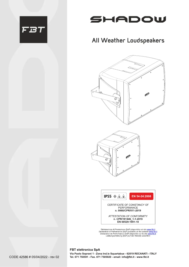 First page image of the manual for SHADOW 112HCT
