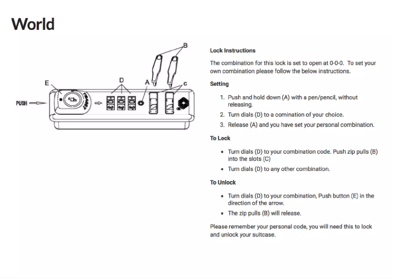 First page image of the manual for World