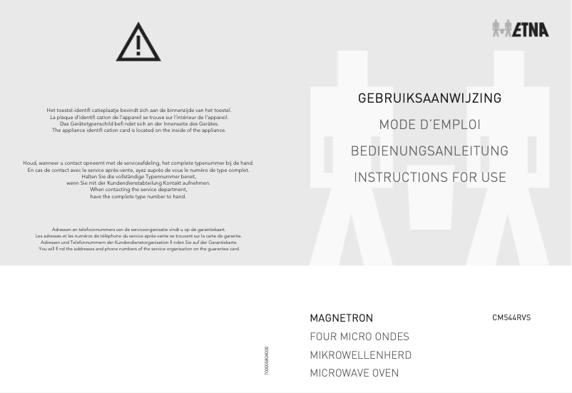 Page 1 of the manual User Manual Etna CM544RVS