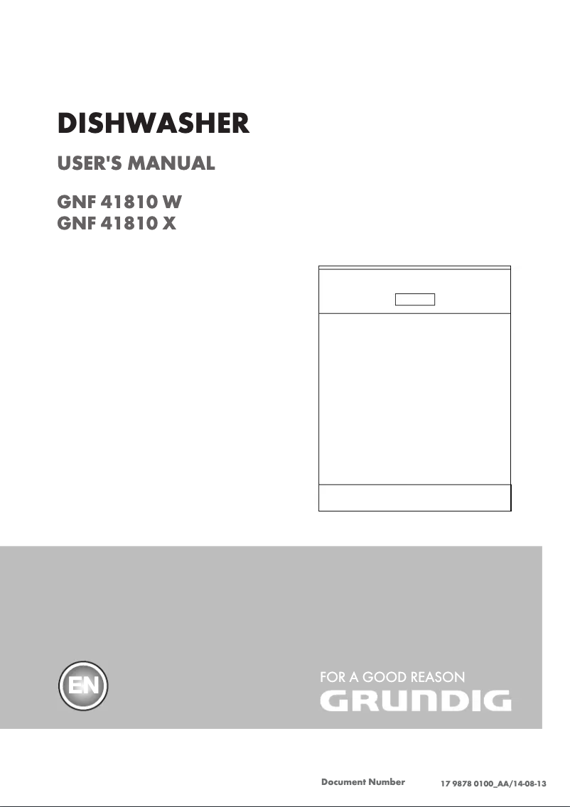 First page image of the manual for GNF41810