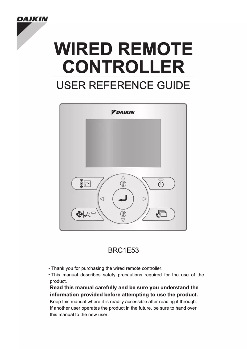 First page image of the manual for BRC1E53A7