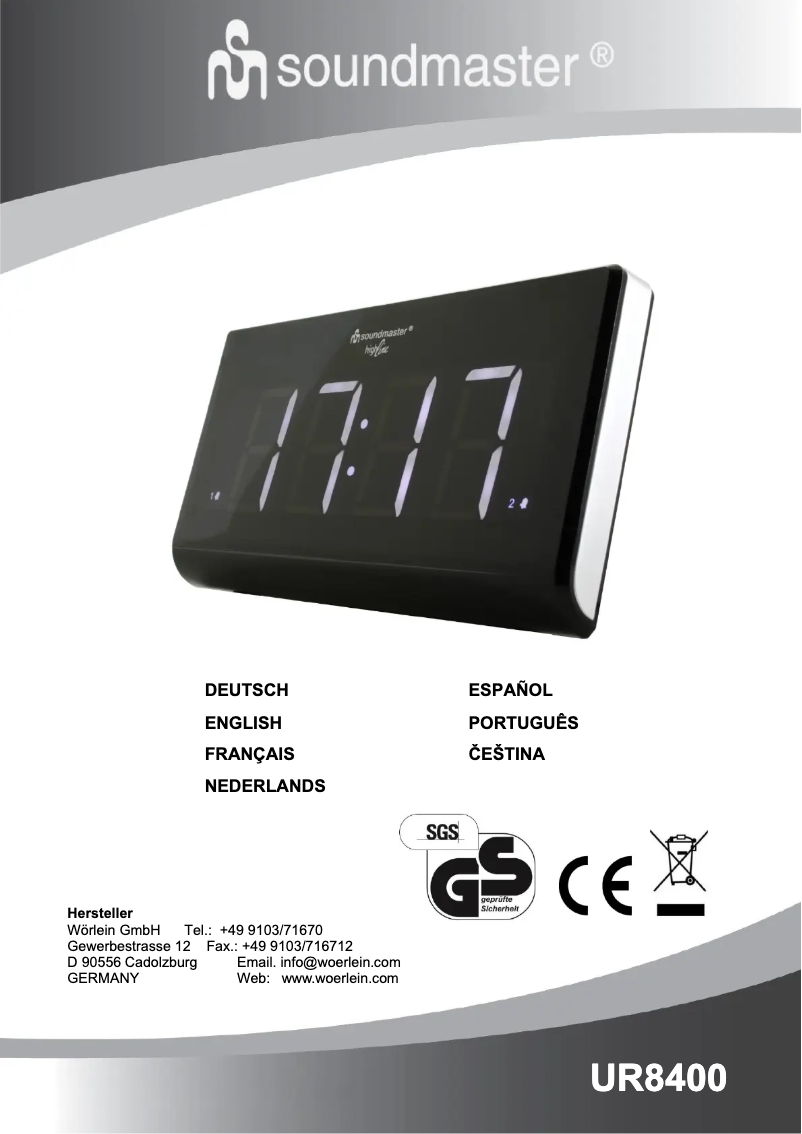 First page image of the manual for UR8400