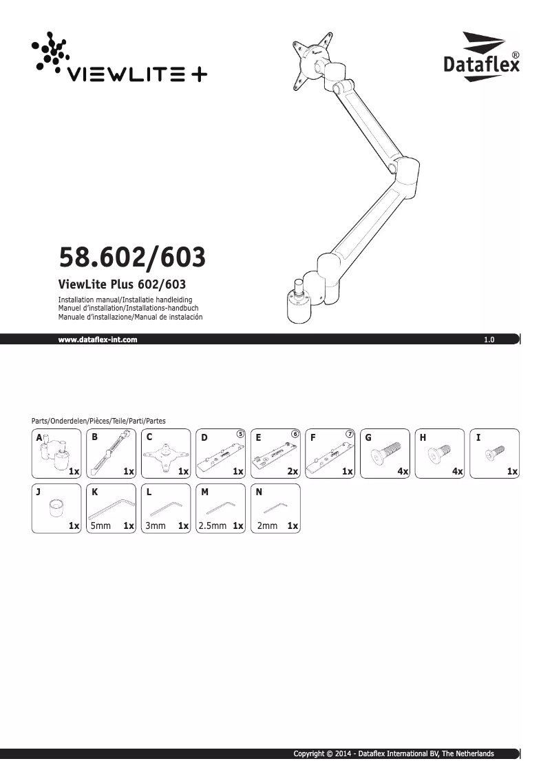 Page 1 of the manual User Manual Dataflex ViewLite Plus 603