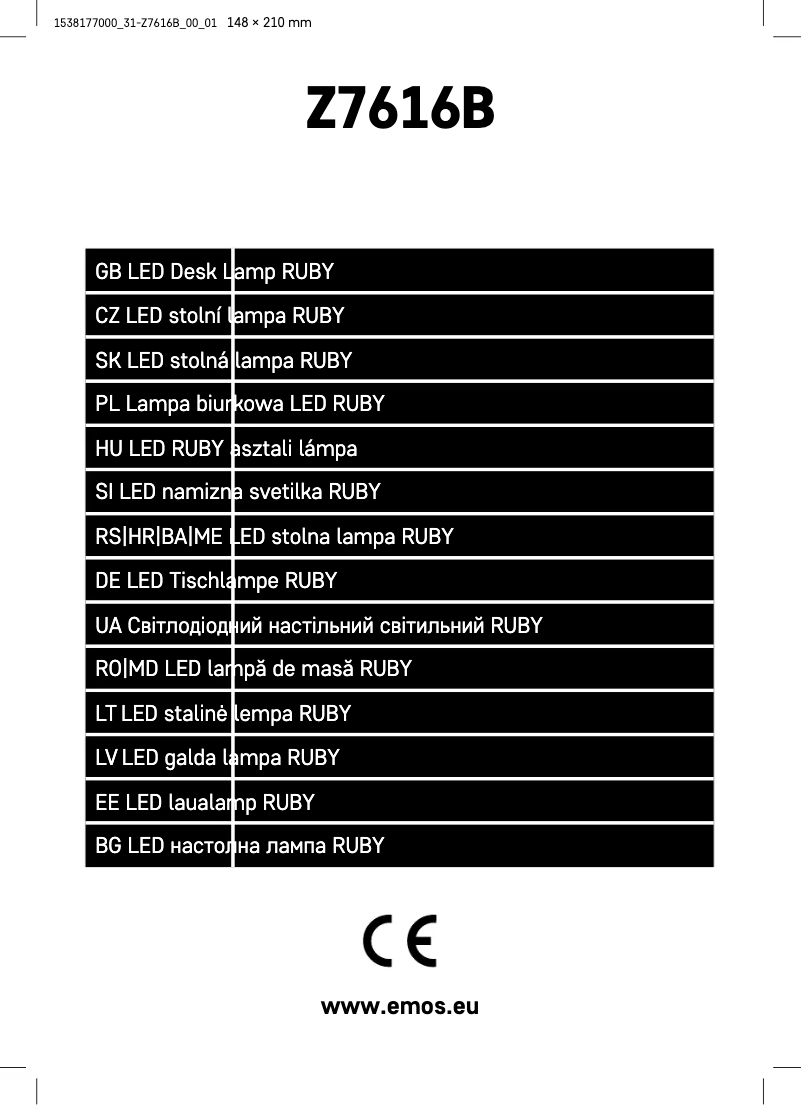 Page 1 of the manual User Manual Emos Z7616B