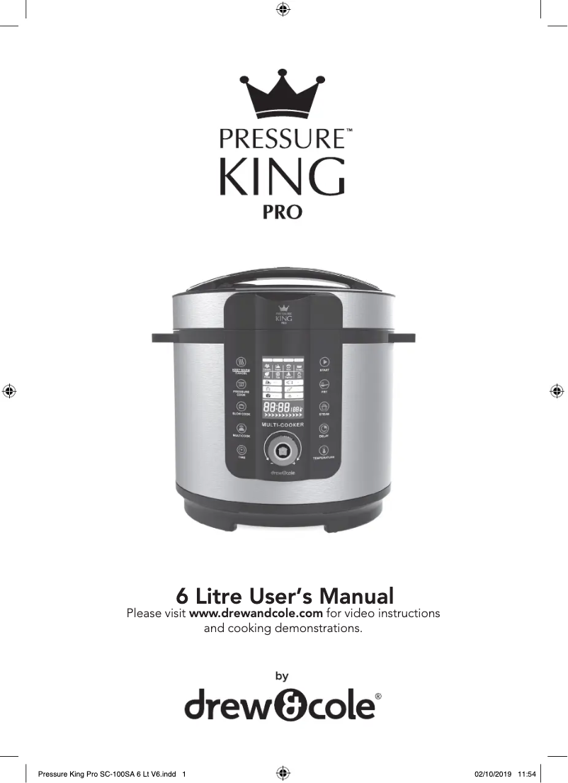 First page image of the manual for Pressure King Pro