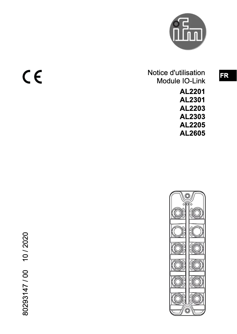 Page 1 of the manual User Manual IFM AL2201