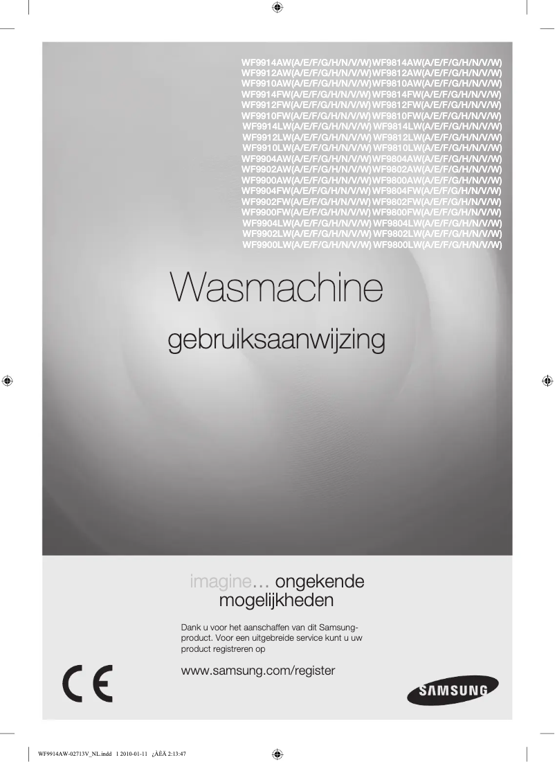 First page image of the manual for WF9812FW