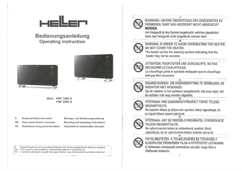 Page 1 of the manual User Manual Heller PNF 1500 G