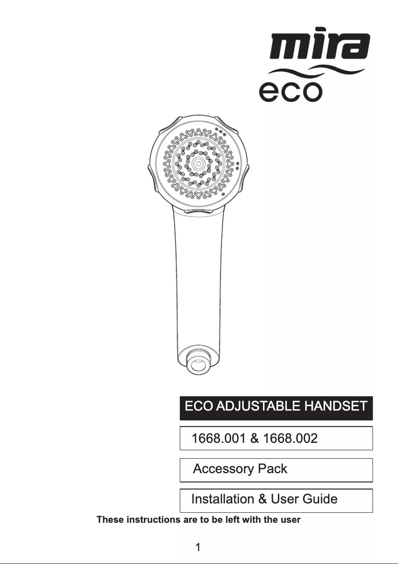 Page 1 de la notice Manuel utilisateur Mira Eco