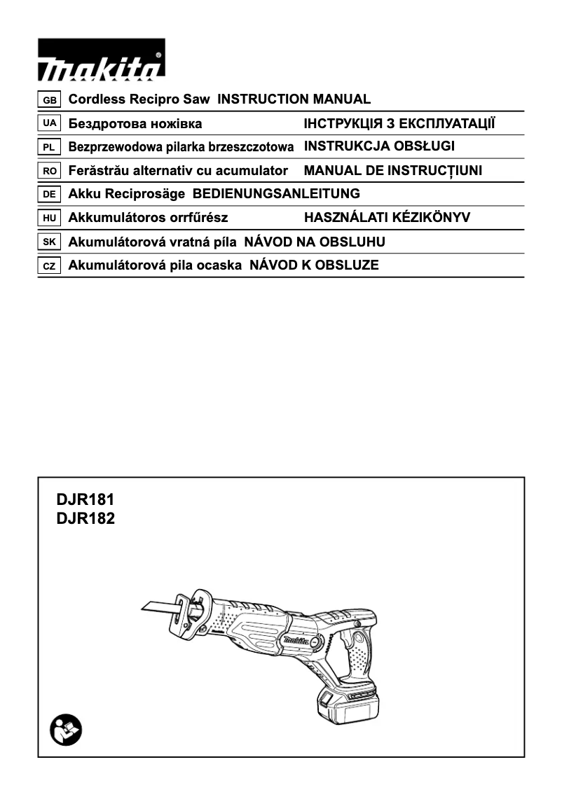 Page 1 of the manual User Manual Makita DJR182