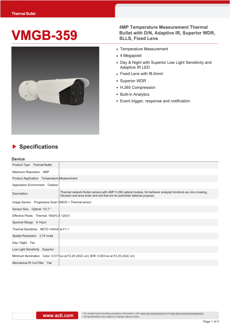 First page image of the manual for VMGB-359