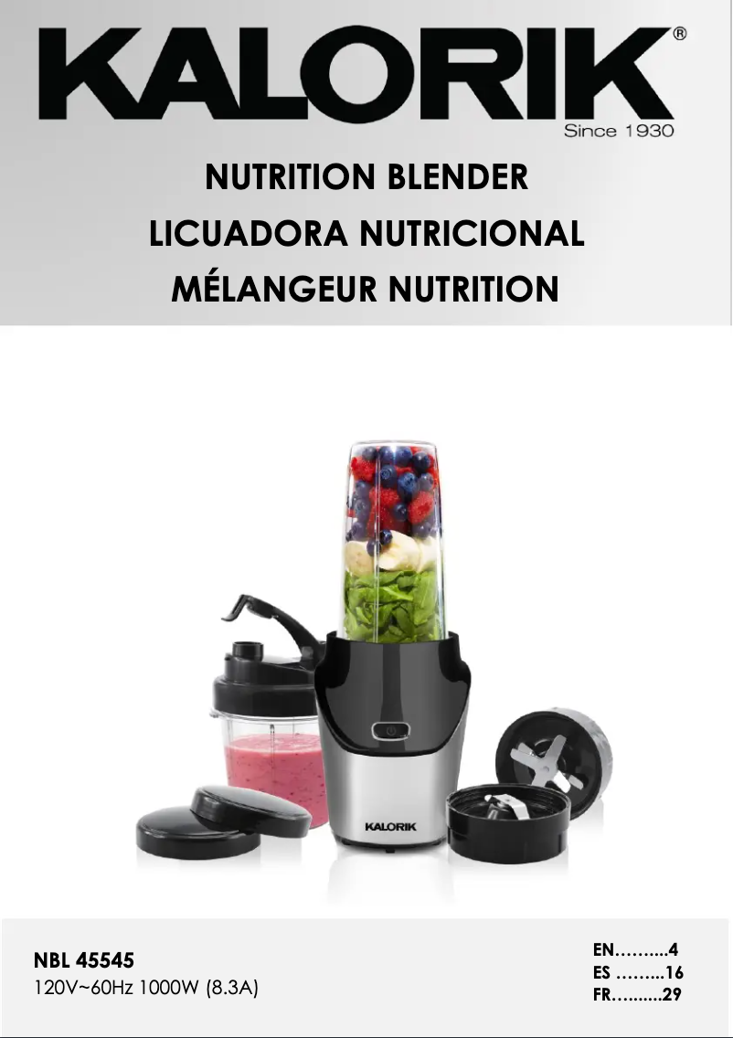 First page image of the manual for NBL 45545