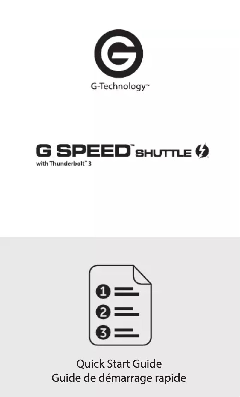 Page 1 of the manual User Manual G-Technology G-SPEED Shuttle