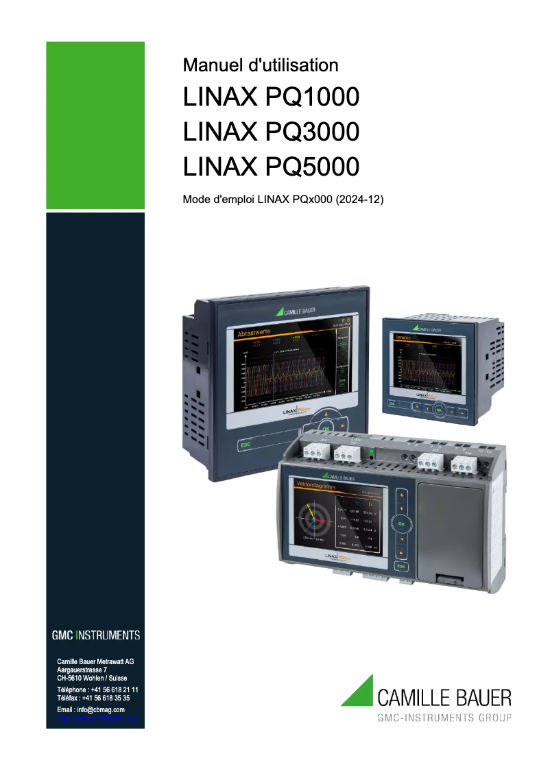 Page 1 of the manual User Manual Camille Bauer LINAX PQ3000