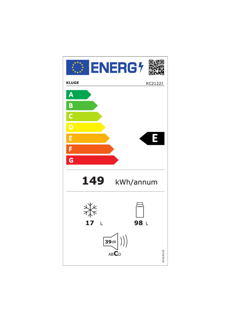First page image of the manual for KC2122J