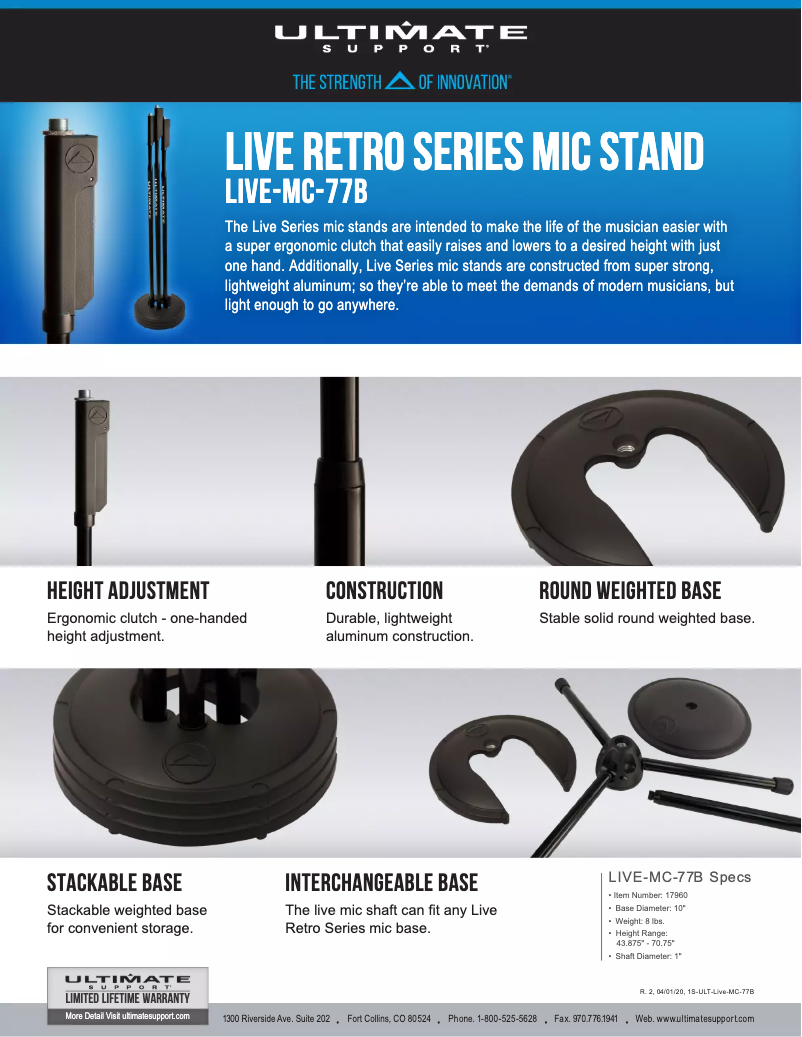 First page image of the manual for LIVE-MC-77B