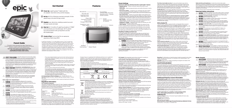 Page 1 of the manual User Manual Leap Frog Epic Academy Edition