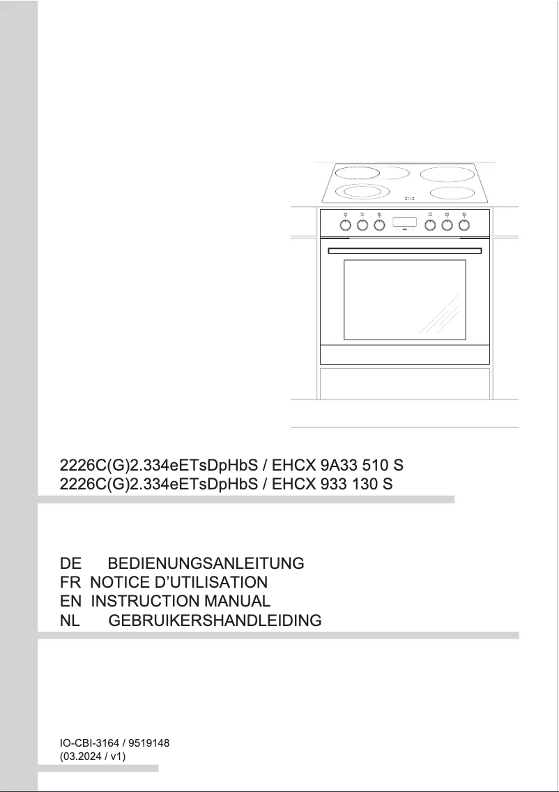 Page 1 of the manual User Manual Amica EHCX 9A33 510 S