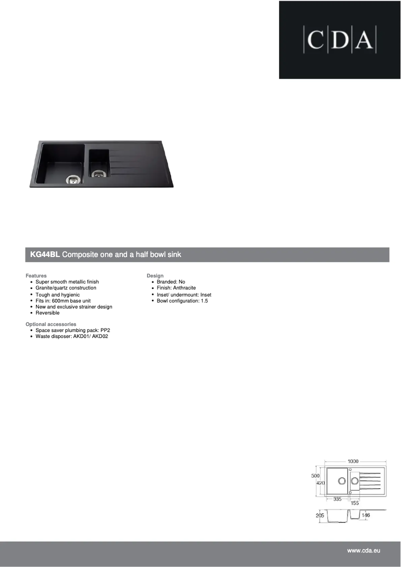 First page image of the manual for KG44BL