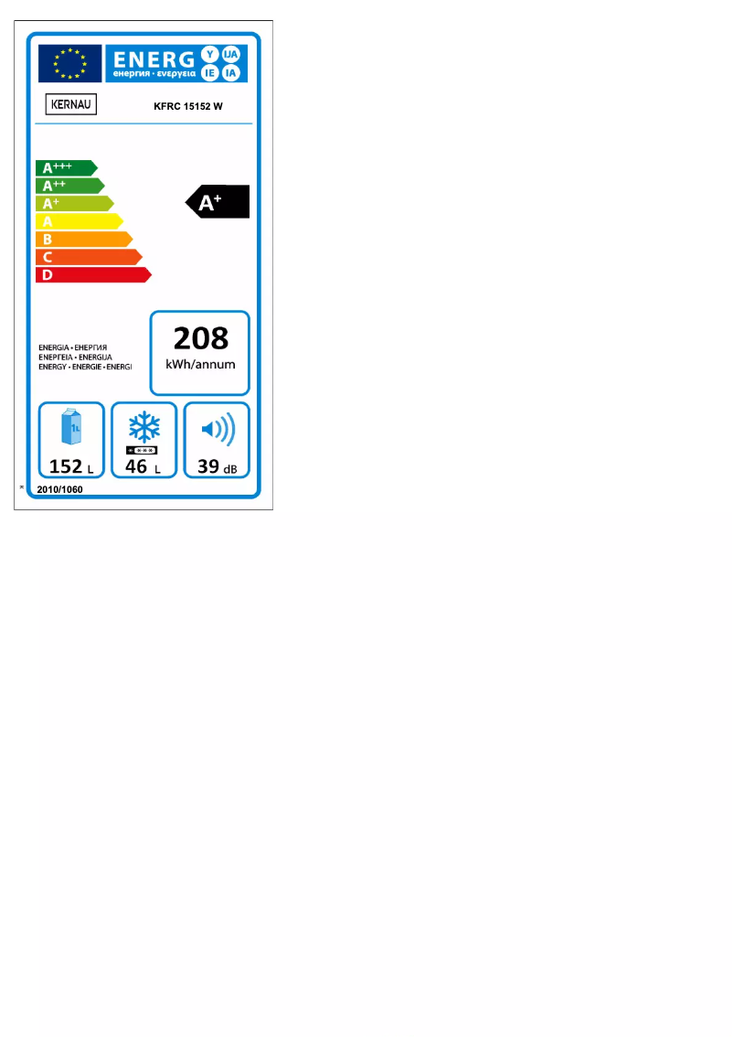 Image de la première page du manuel de l'appareil KFRC 15152 W