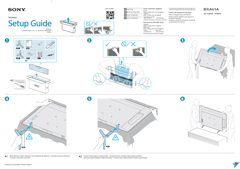 First page image of the manual for KD-43X85K