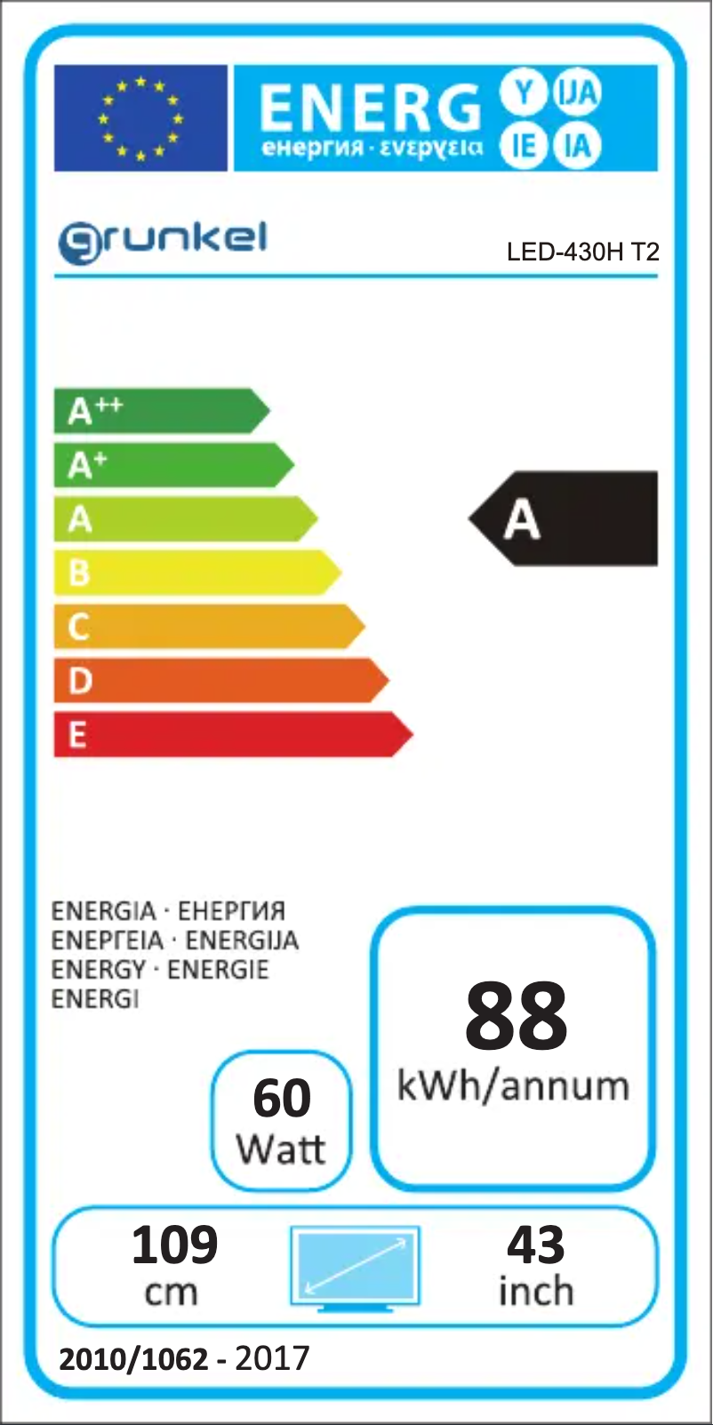First page image of the manual for LED-430H T2
