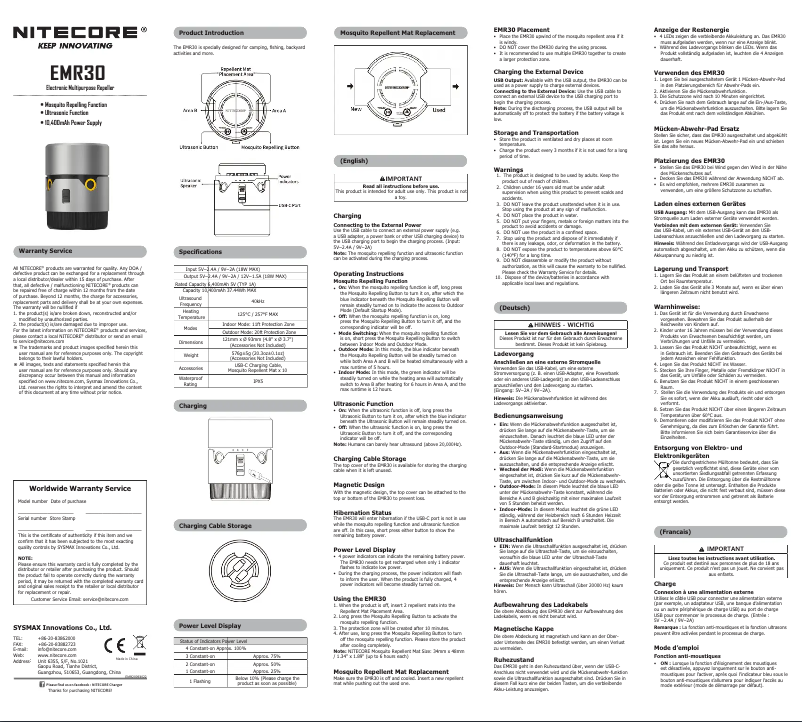 Page 1 of the manual User Manual Nitecore EMR30