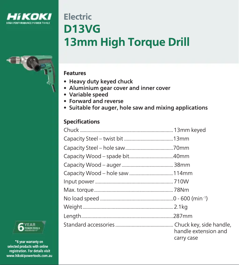 First page image of the manual for D 13VG