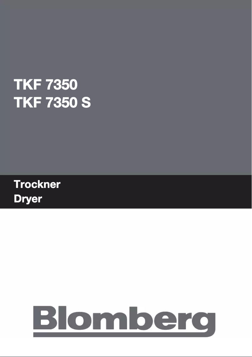 First page image of the manual for TKF 7350 S