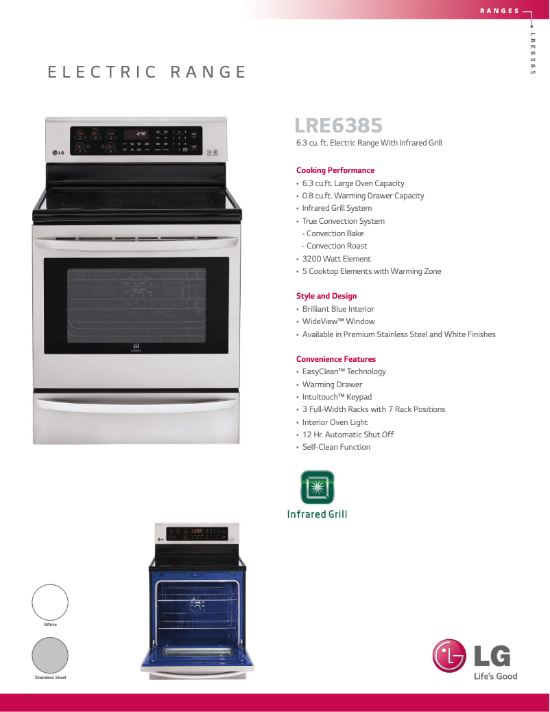 First page image of the manual for LRE6385SW