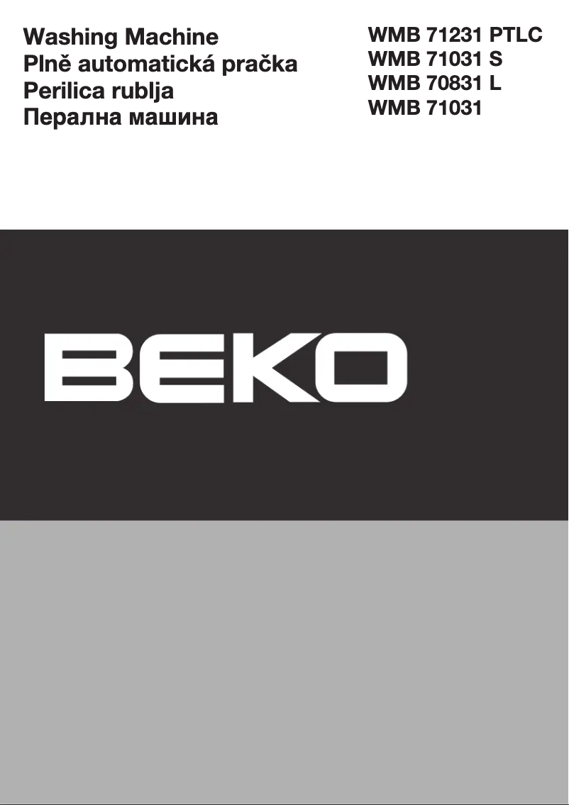 Page 1 of the manual User Manual Beko WMB 71031