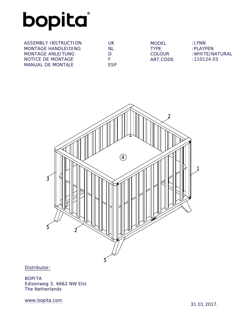Page 1 of the manual User Manual Bopita Lynn
