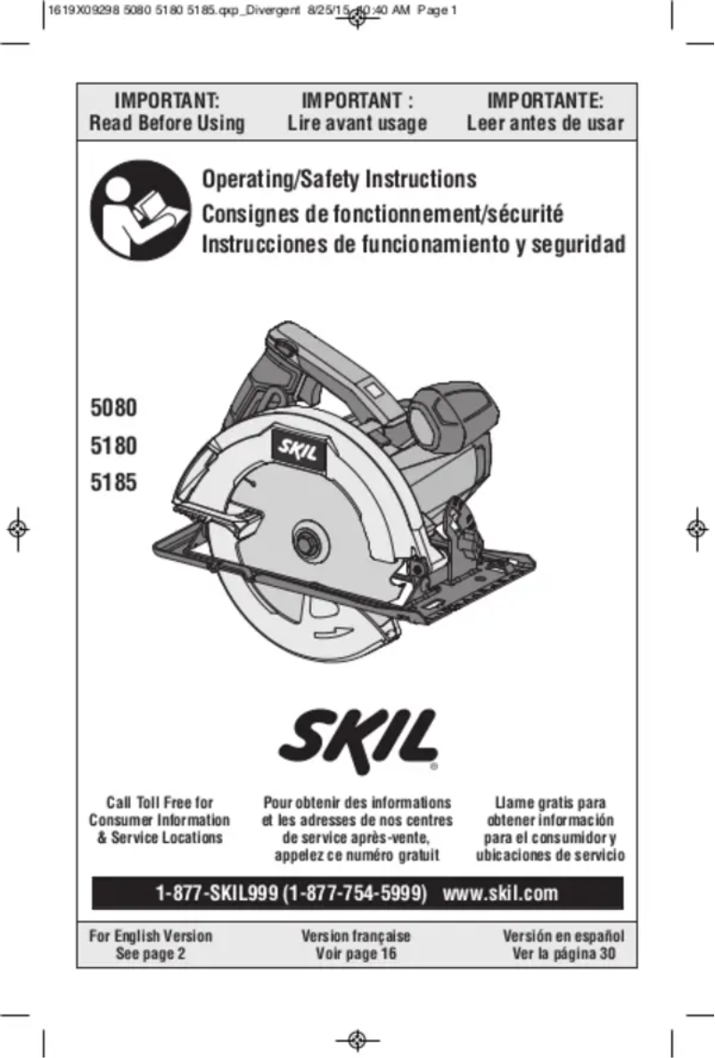 First page image of the manual for 5180