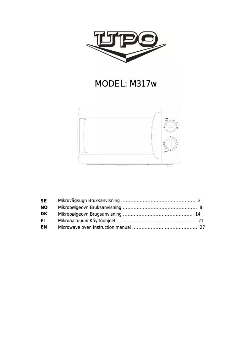 Page 1 of the manual User Manual UPO M317w