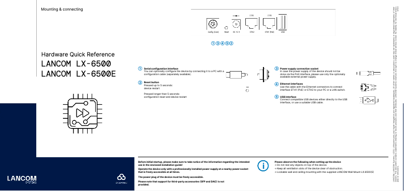 Image de la première page du manuel de l'appareil LX-6500E