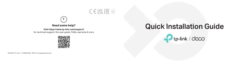 Page 1 de la notice Guide d'installation TP-Link Deco BE65