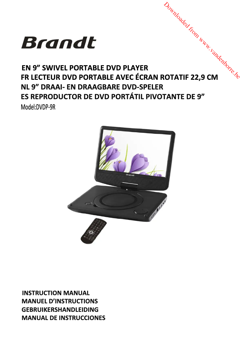 First page image of the manual for DVDP-9R