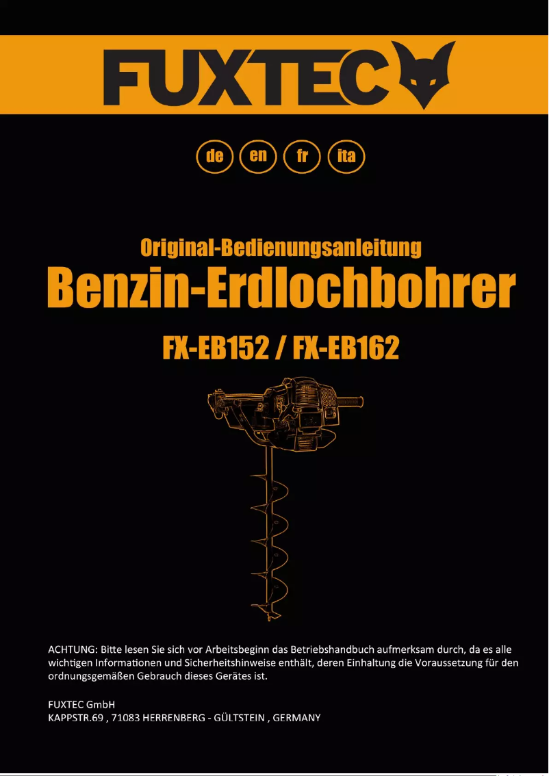 First page image of the manual for FX-EB152