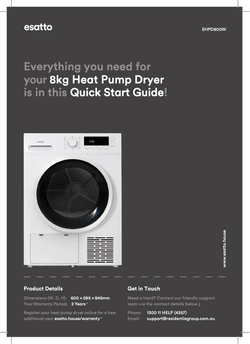 First page image of the manual for EHPD800W