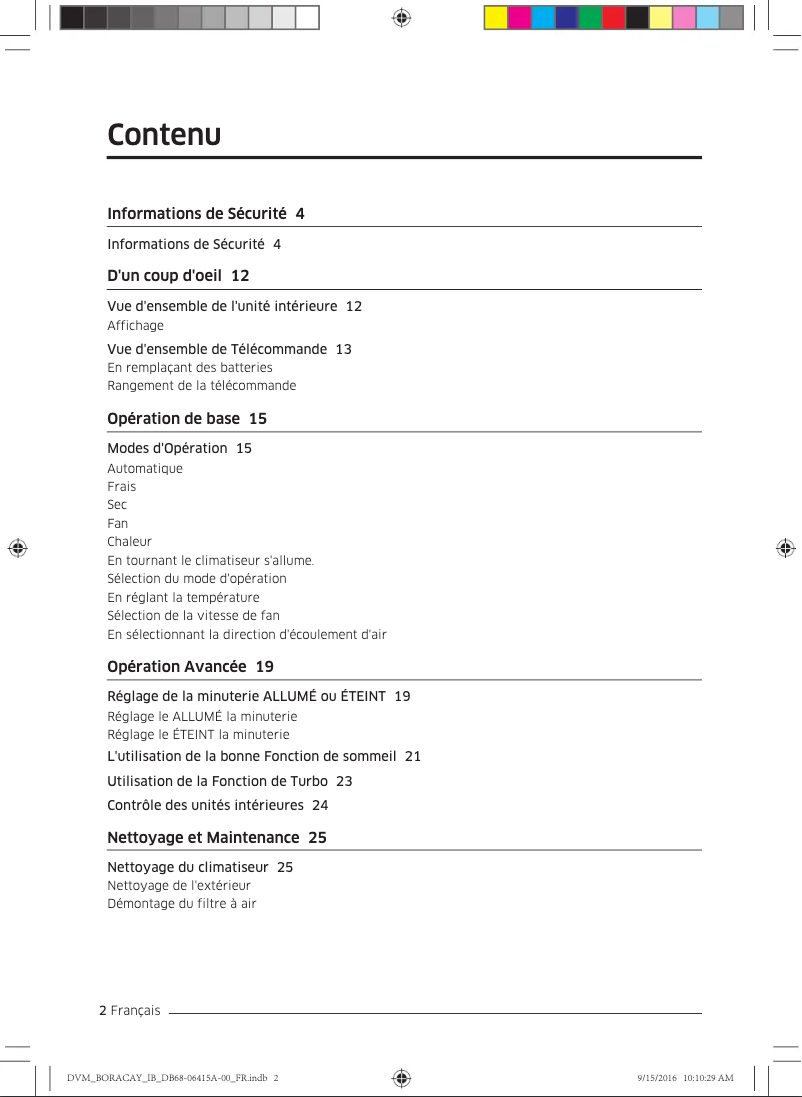 Page 1 of the manual User Manual Samsung AM022KNTDEH