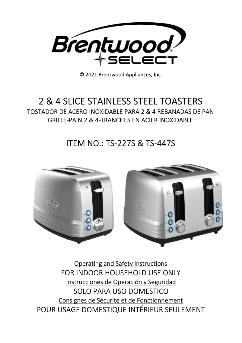 Page 1 of the manual User Manual Brentwood TS-447S