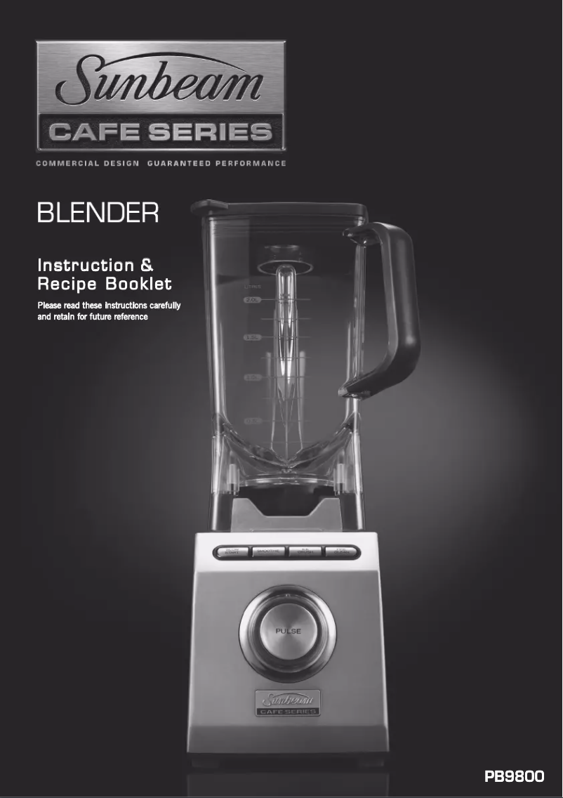 Page 1 of the manual User Manual Sunbeam Cafe Series PB9800