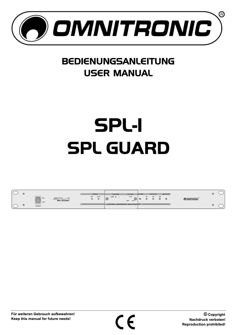 First page image of the manual for SPL-1