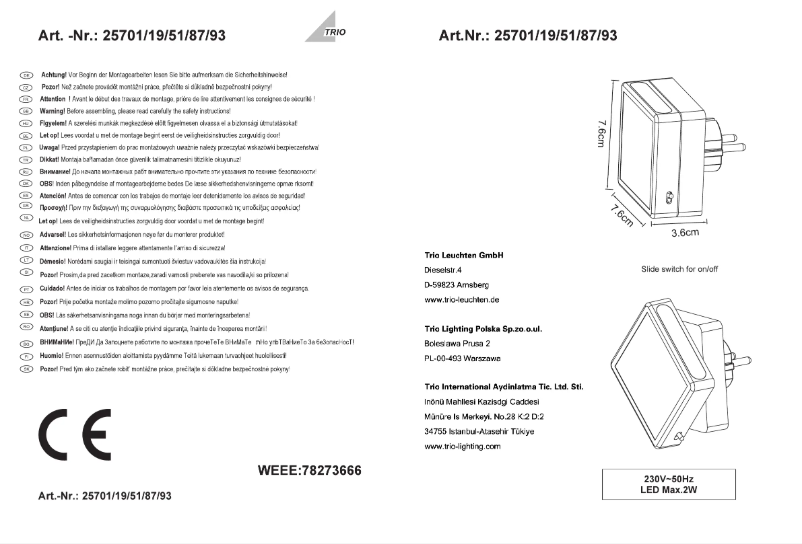 First page image of the manual for Foxi 25701