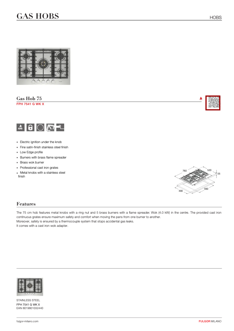 First page image of the manual for FPH 7541 G WK X