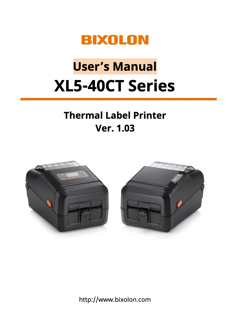 First page image of the manual for XL5-40CT