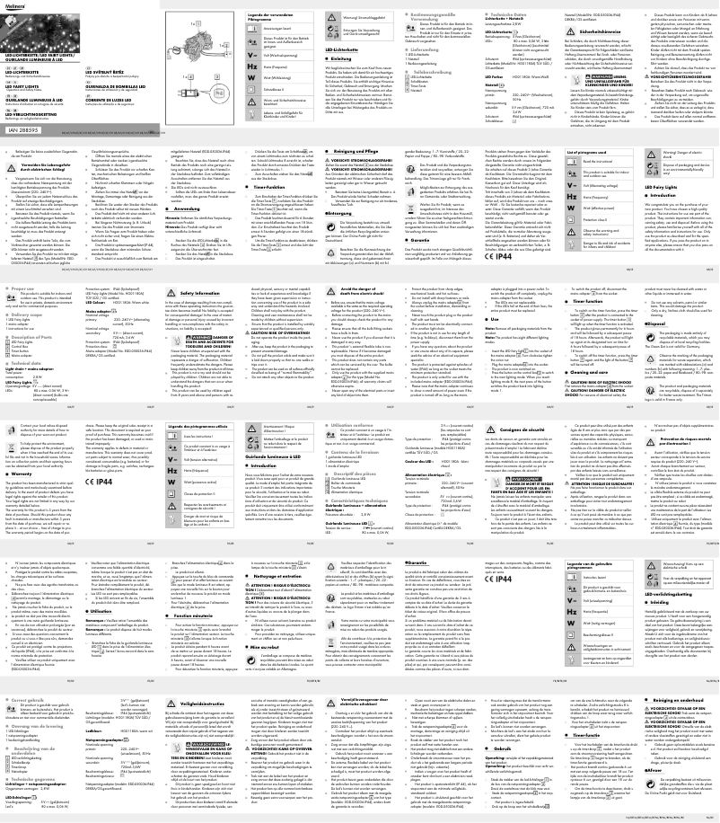 Page 1 of the manual User Manual Melinera IAN 288595